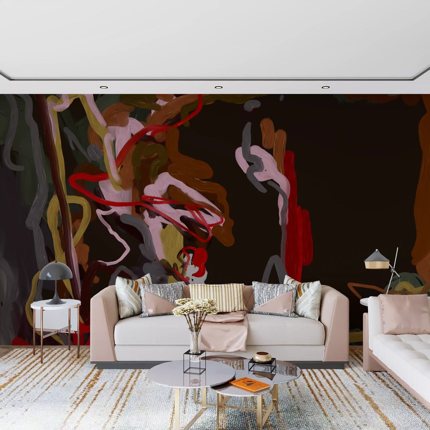 Abstract Painted Trails Wall Mural
