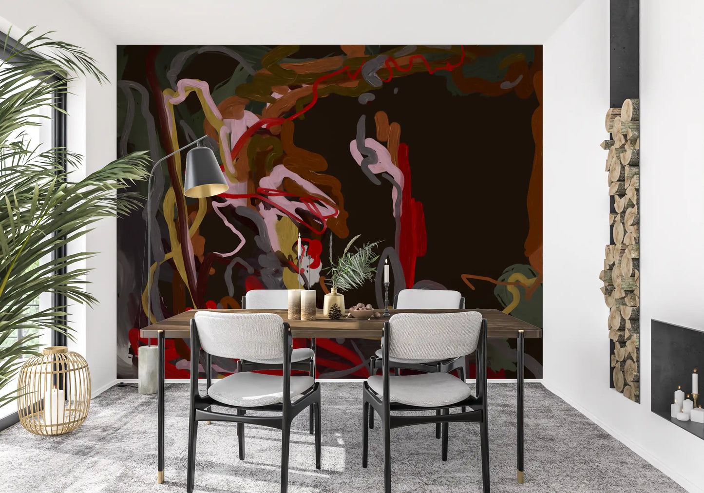 Abstract Painted Trails Wall Mural