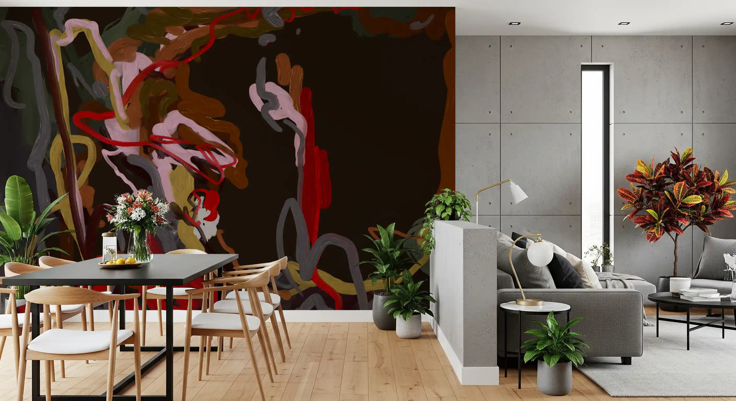 Abstract Painted Trails Wall Mural