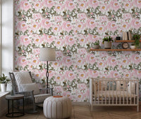 Soft Pink Peony Garden Wallpaper⁠
