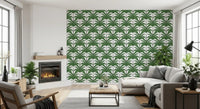 Arched Palm Frond Botanical Art Wallpaper⁠