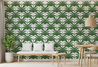 Arched Palm Frond Botanical Art Wallpaper⁠