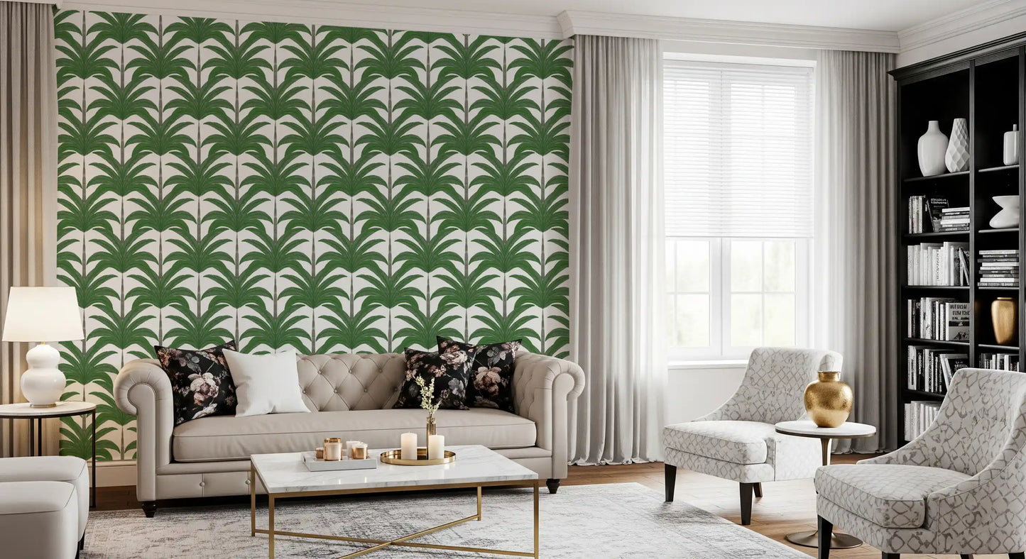 Arched Palm Frond Botanical Art Wallpaper⁠