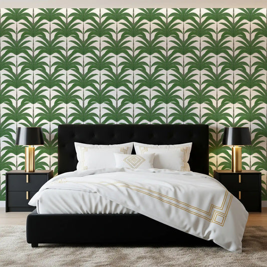 Arched Palm Frond Botanical Art Wallpaper⁠