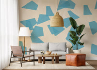 Floating Azure Fragments Wall Mural