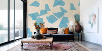 Floating Azure Fragments Wall Mural