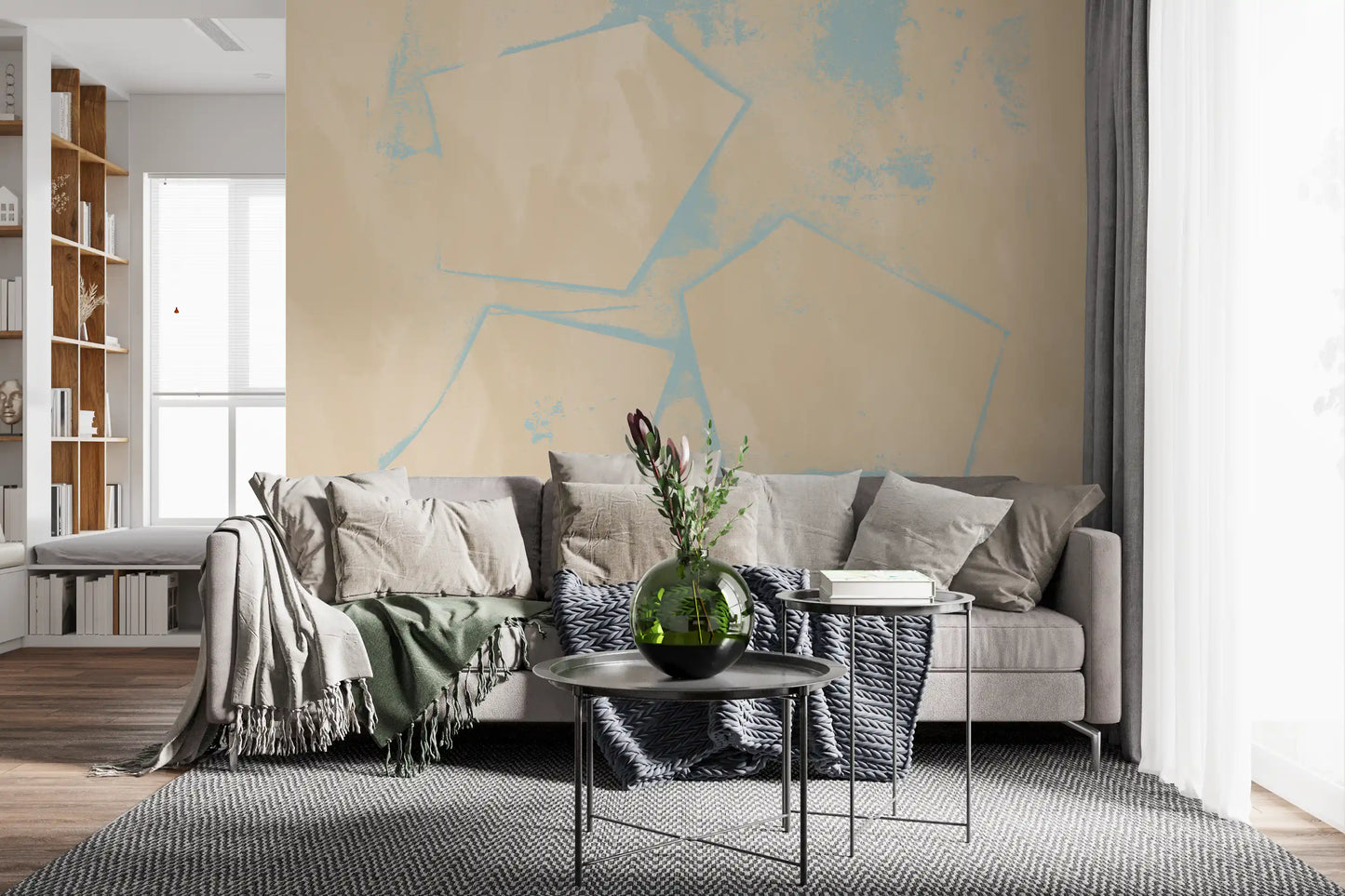 Geometric Sand and Sky Abstract Wall Mural