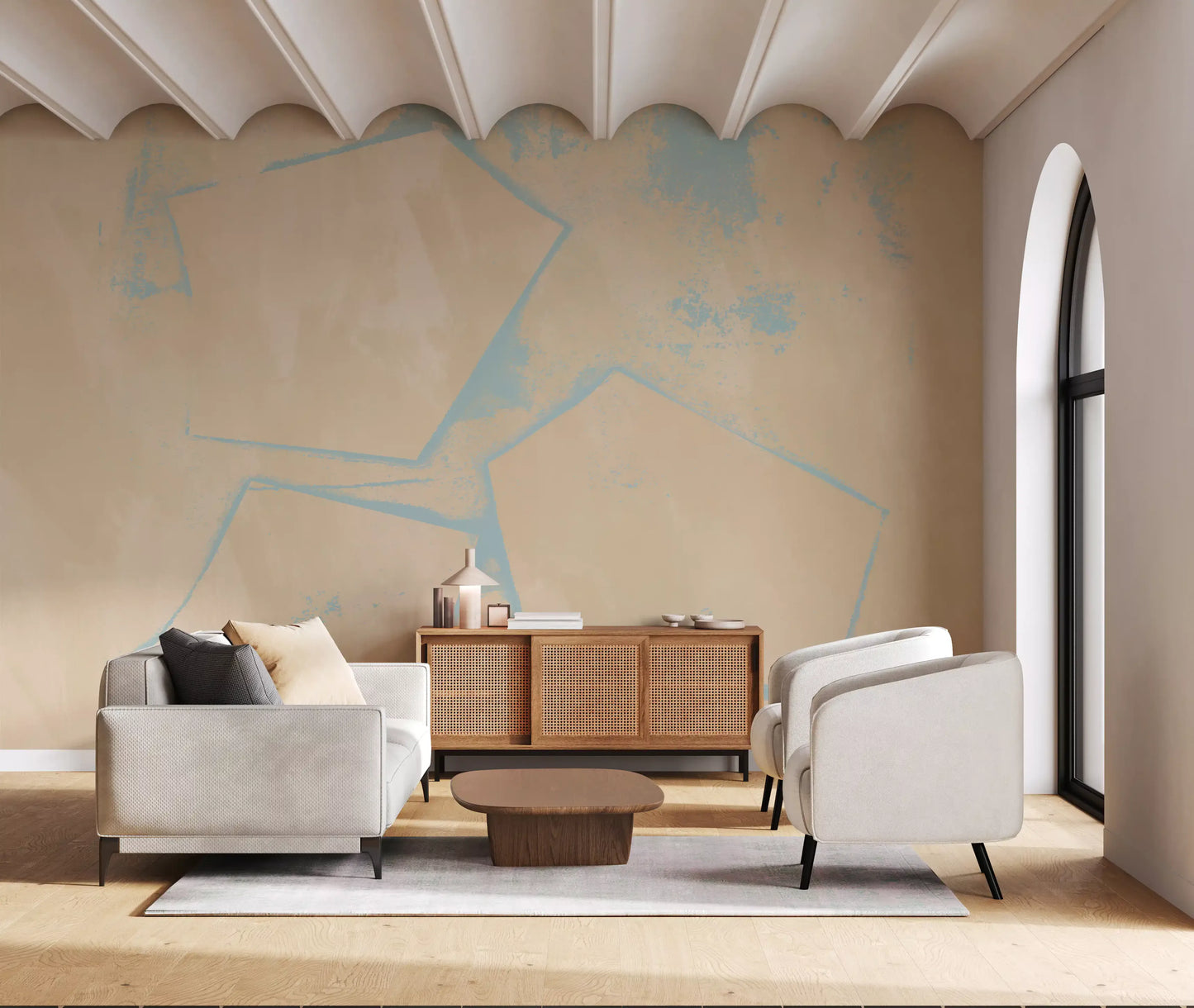 Geometric Sand and Sky Abstract Wall Mural