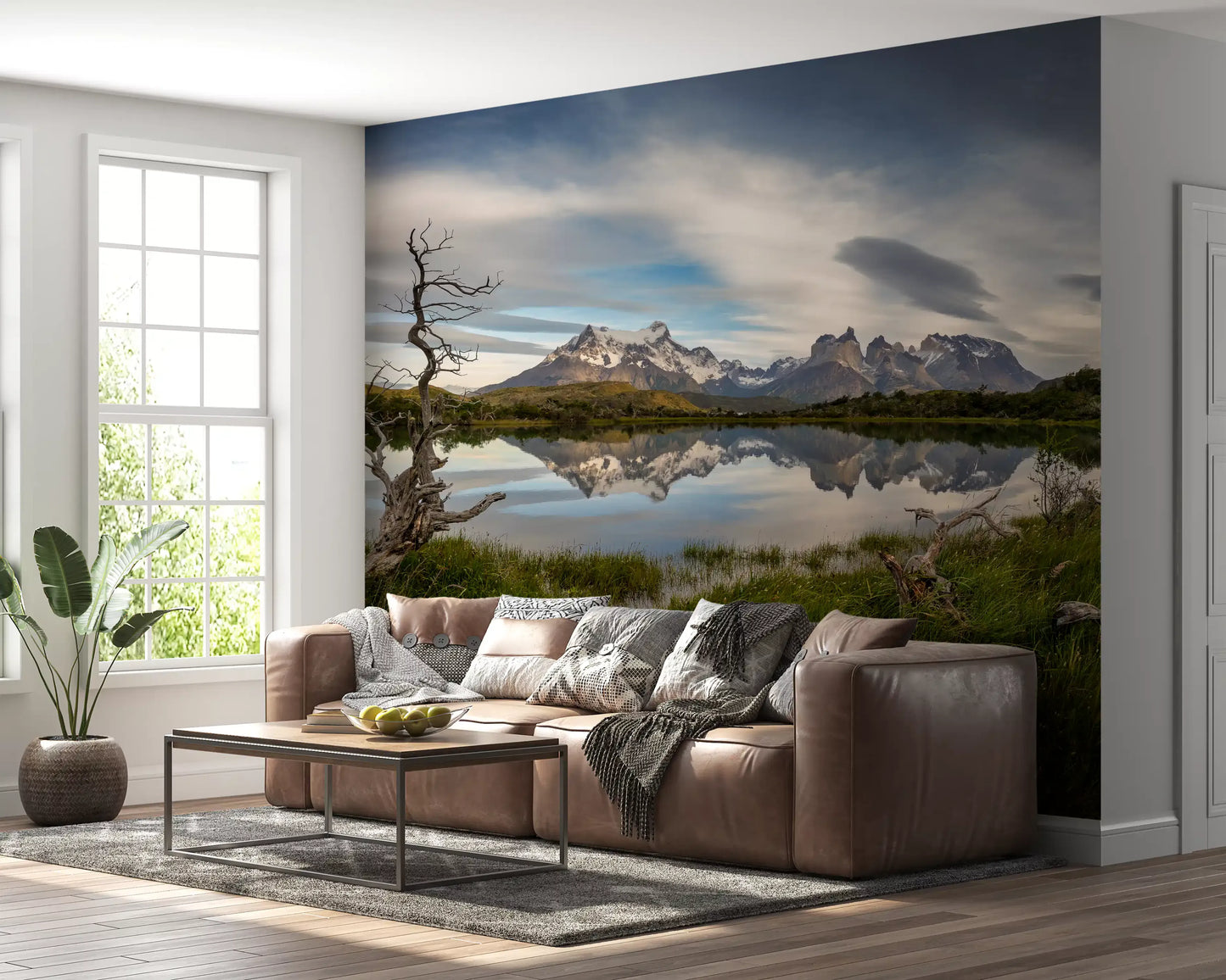 Patagonian Mountain Reflection Wall Mural