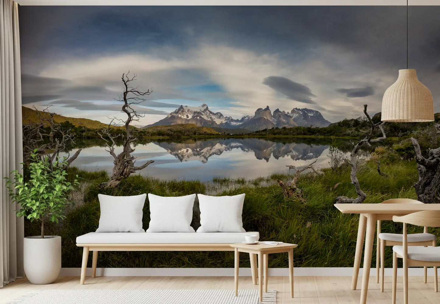 Patagonian Mountain Reflection Wall Mural