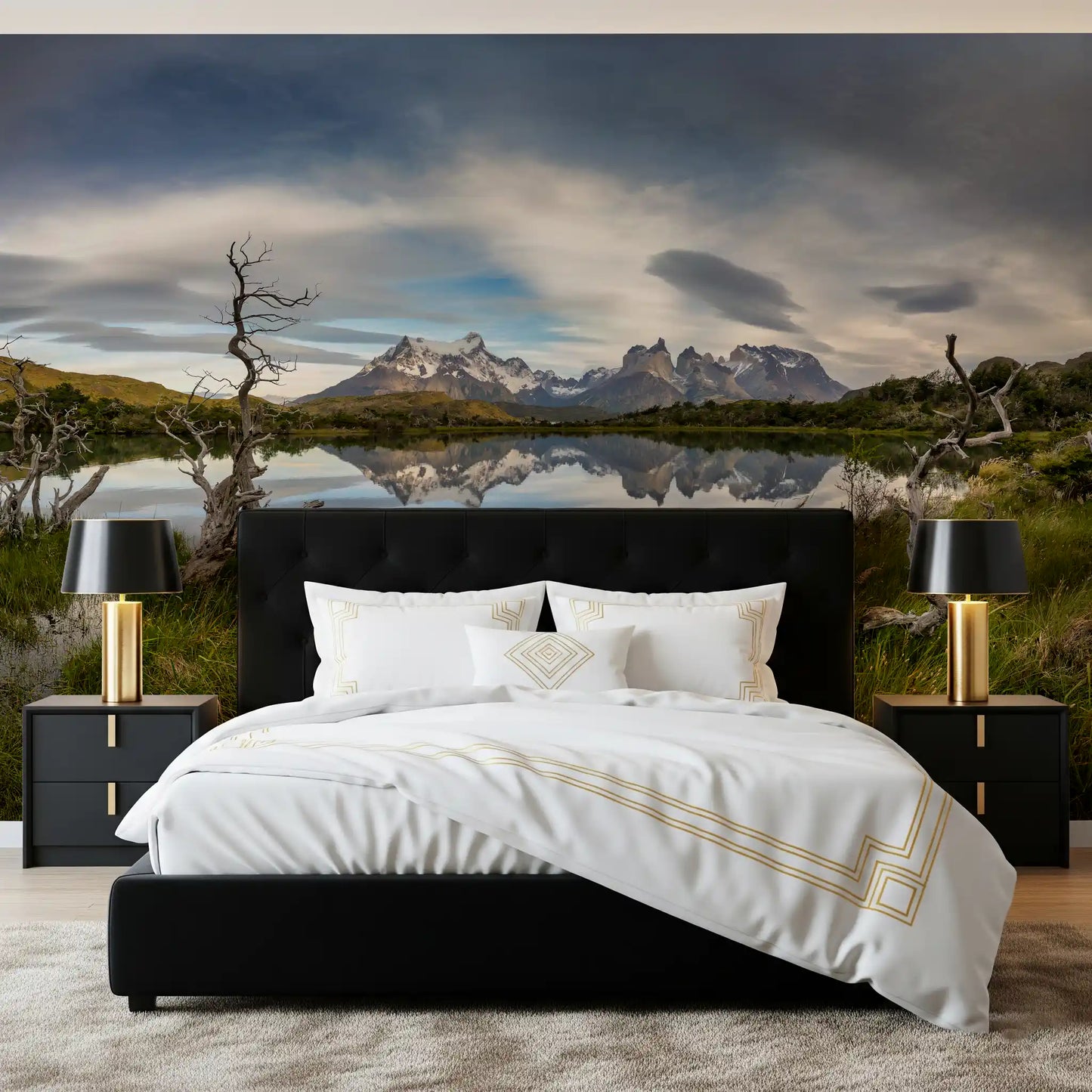 Patagonian Mountain Reflection Wall Mural