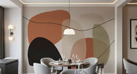 Organic Terracotta and Sage Abstract Shapes Wall Mural