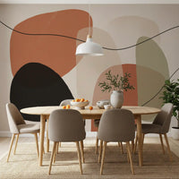 Organic Terracotta and Sage Abstract Shapes Wall Mural