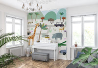 Safari Animal Adventure Map Wall Mural