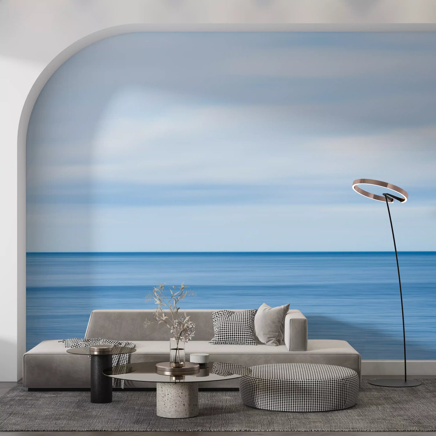 Serene Blue Horizon Seascape Wall Mural