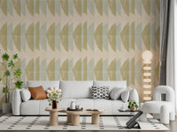 Abstract Sage and Sand Geometric Arches Wallpaper⁠