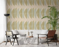 Abstract Sage and Sand Geometric Arches Wallpaper⁠