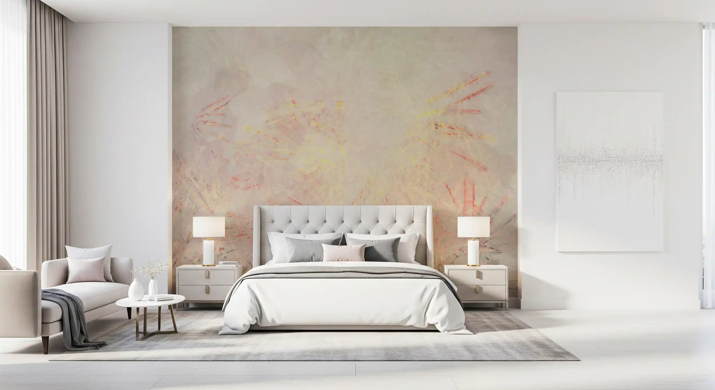 Abstract Golden Dawn Wisps Wall Mural