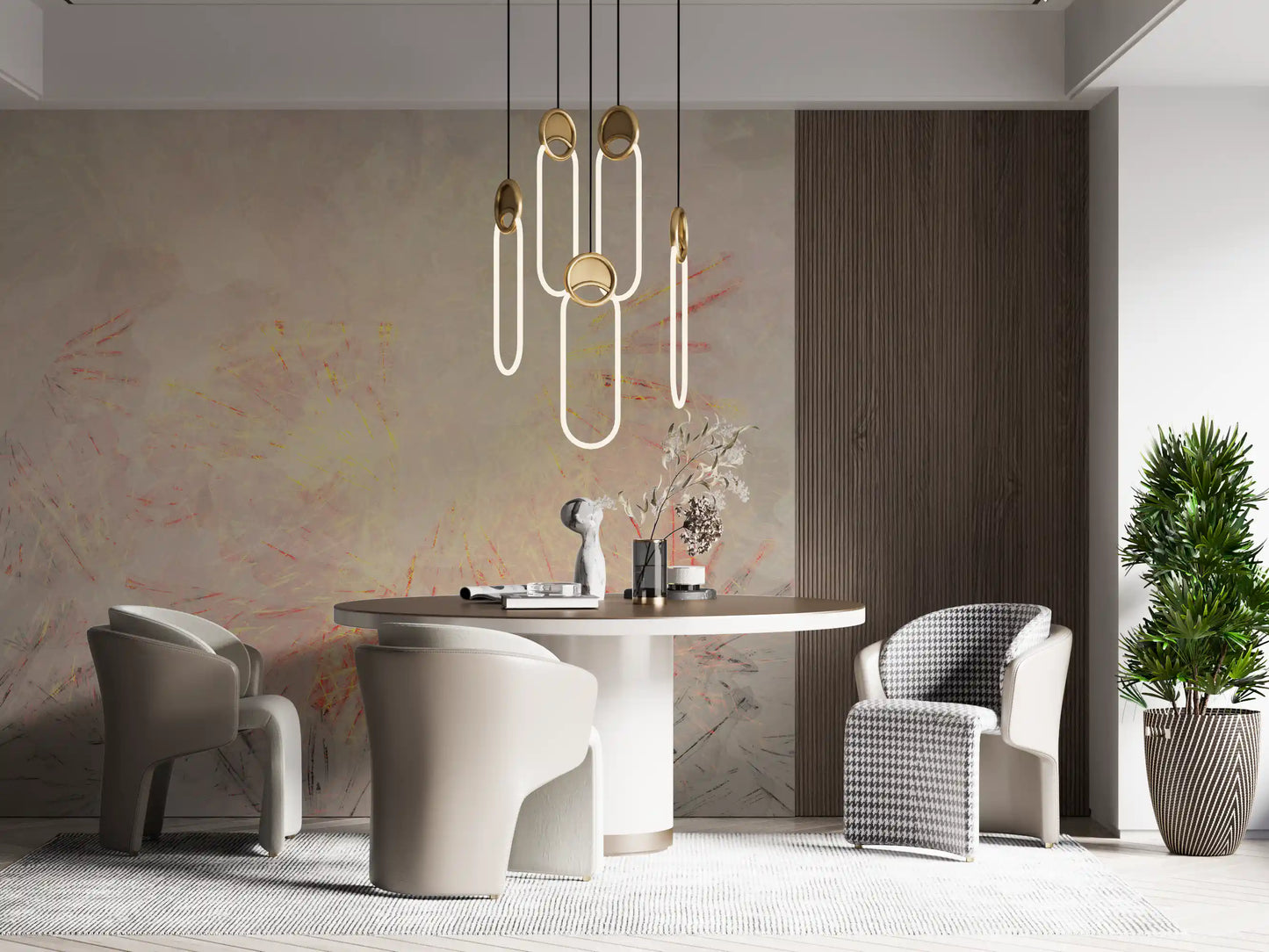 Abstract Golden Dawn Wisps Wall Mural