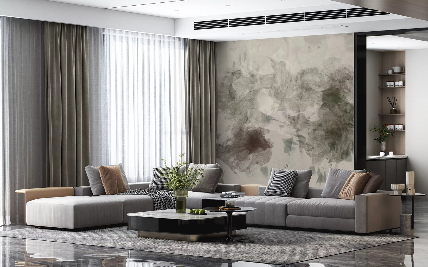 Ethereal Smoke Wash Wall Mural
