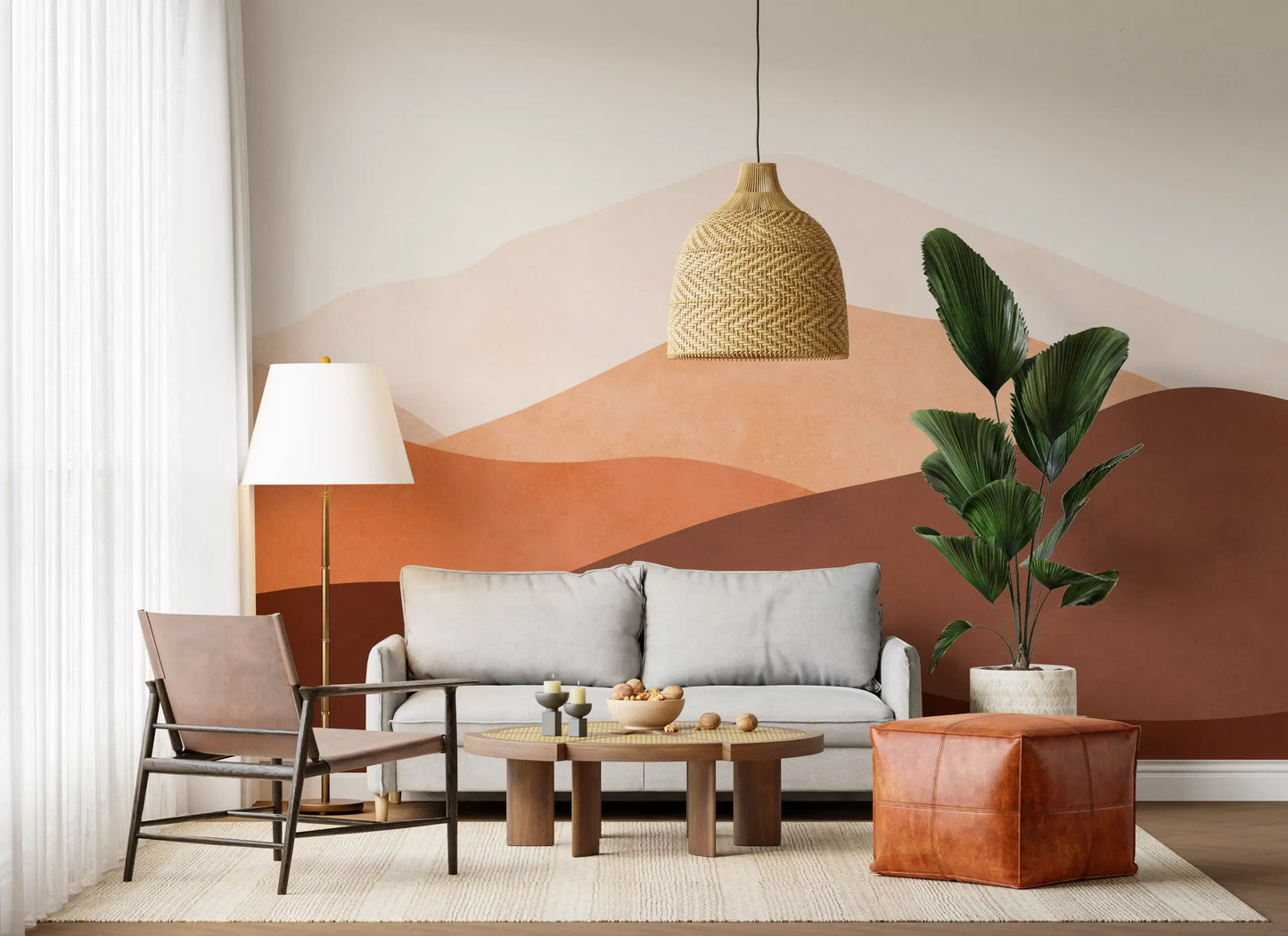 Abstract Ombre Mountains Wall Mural