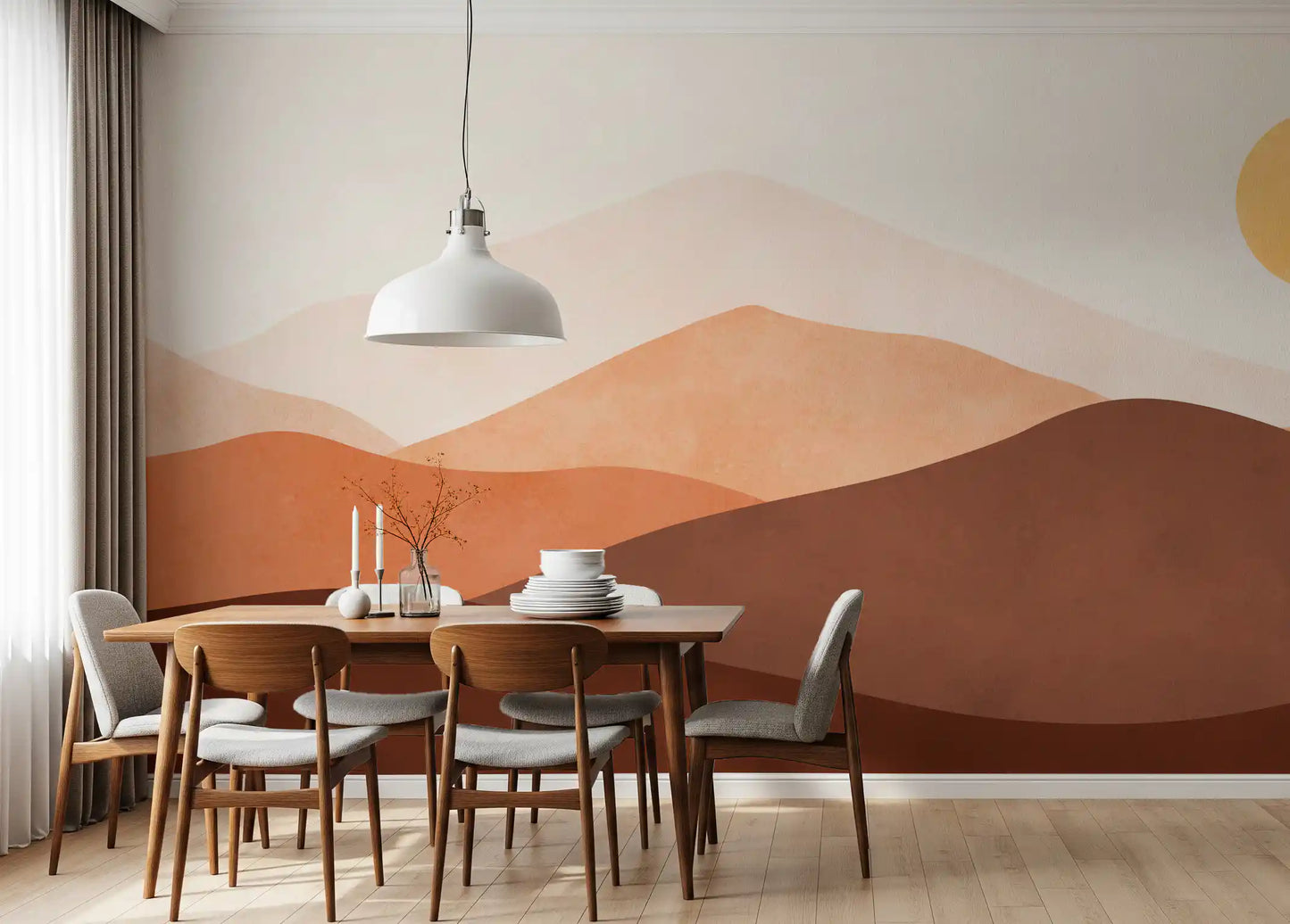 Abstract Ombre Mountains Wall Mural