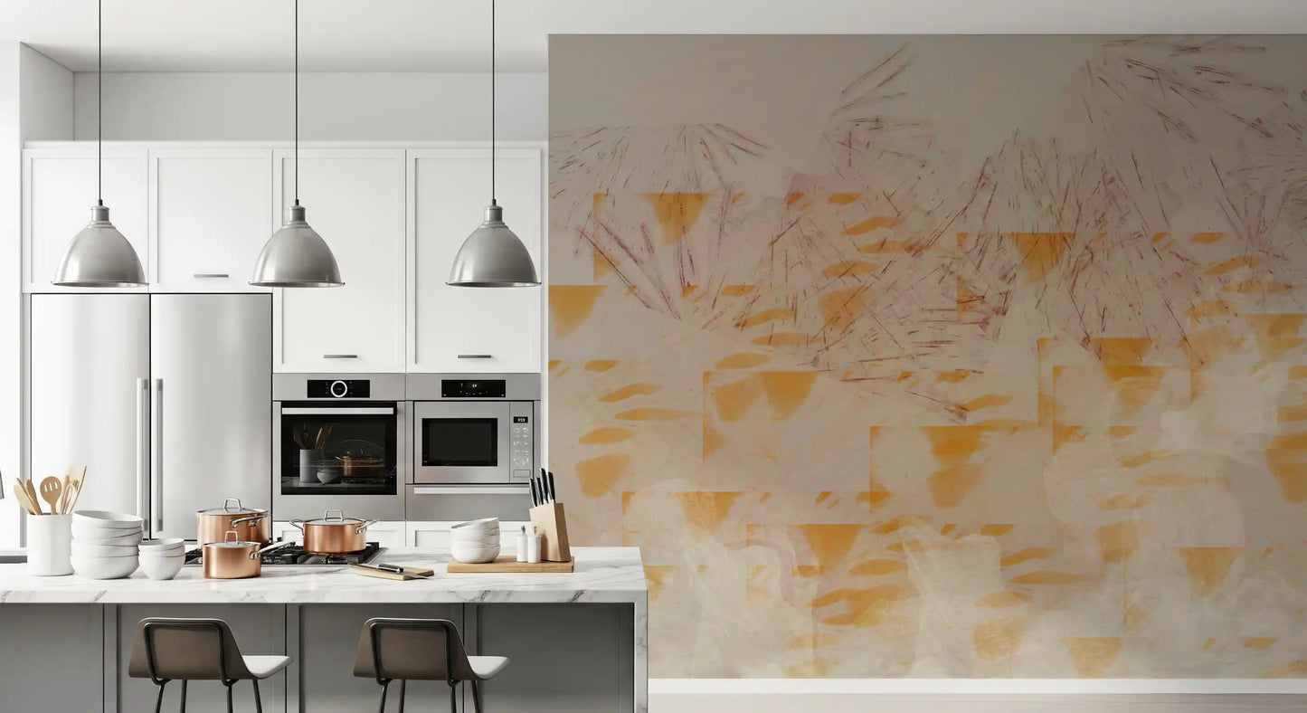 Abstract Earthy Textured Layers Wall Mural