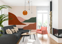 Minimalist Terracotta Horizon Wall Mural