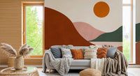 Minimalist Terracotta Horizon Wall Mural