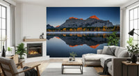 Golden Peak Alpine Reflection Wall Mural