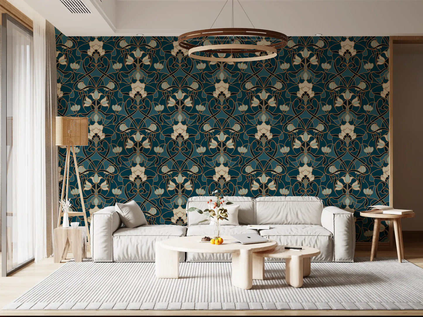 Heritage Botanical Scrollwork Wallpaper⁠