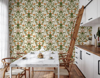 Art Nouveau Floral Interlace Wallpaper⁠