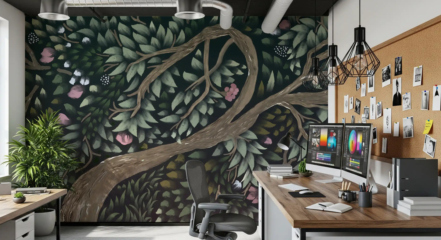 Enchanted Midnight Orchard Canopy Wall Mural