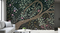 Enchanted Midnight Orchard Canopy Wall Mural