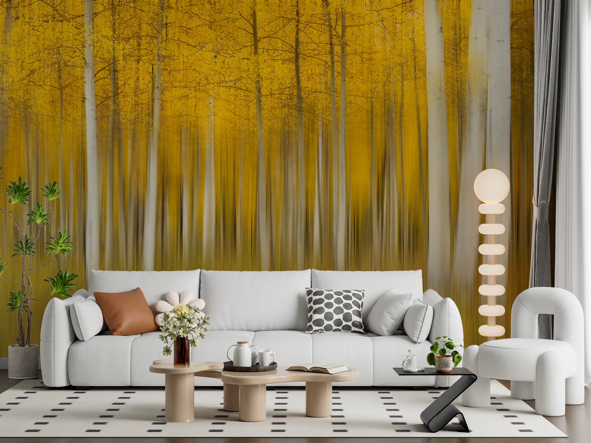 Golden Aspen Forest Motion Wall Mural