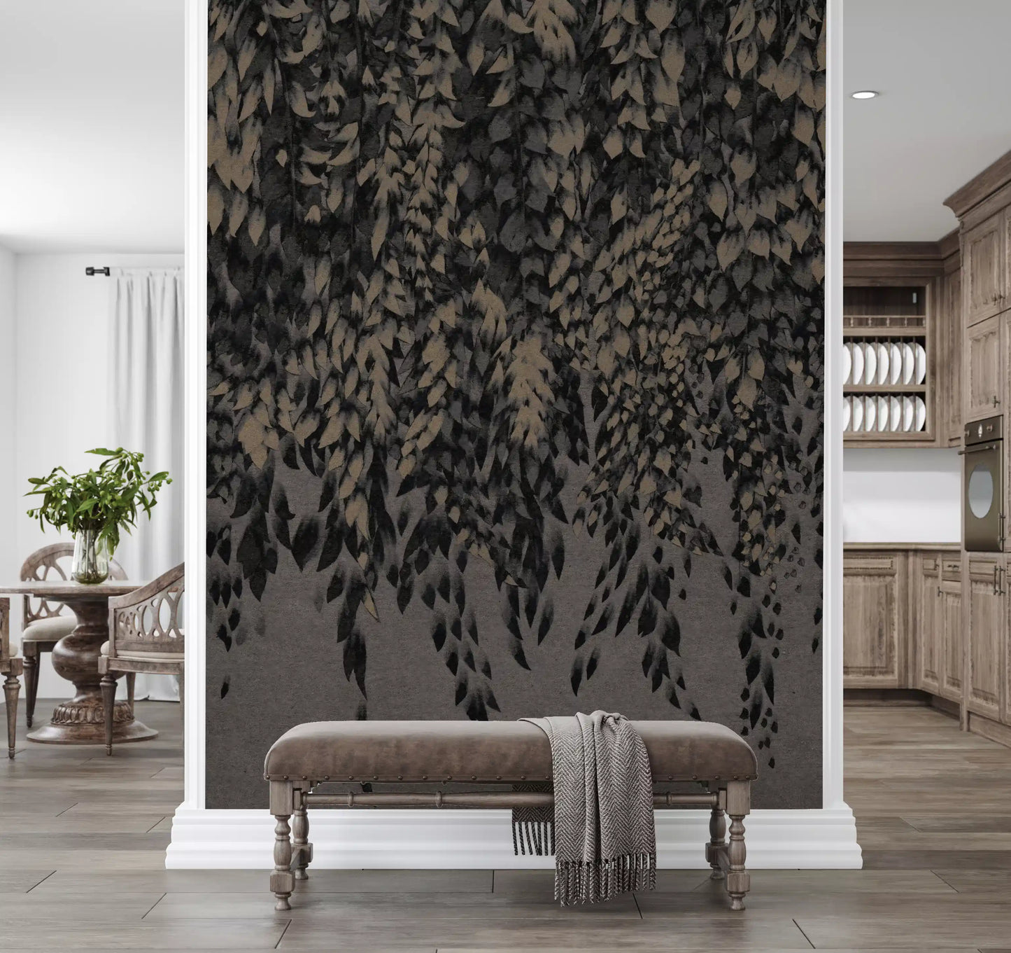 Ink-Wash Trailing Willow Study Wall Mural