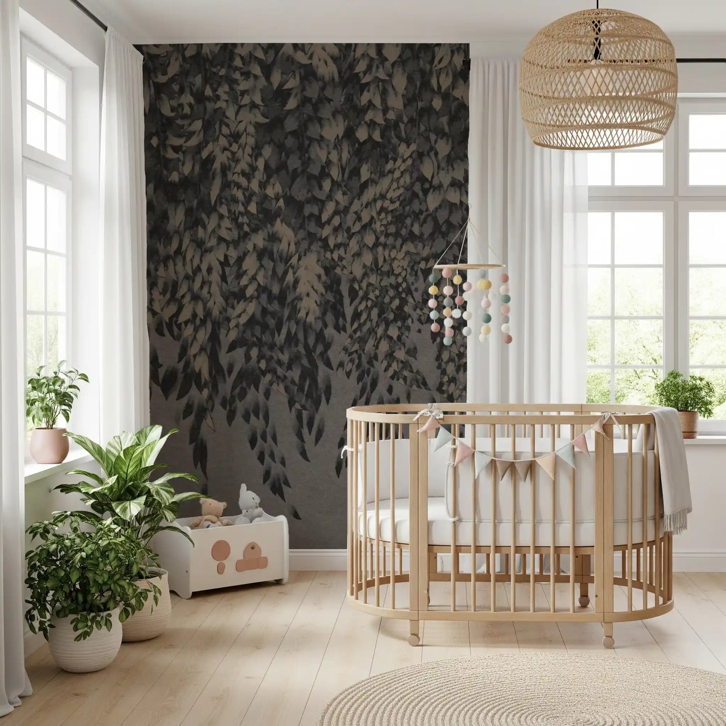 Ink-Wash Trailing Willow Study Wall Mural