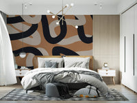 Intertwined Earthy Curves Wall Mural