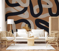 Intertwined Earthy Curves Wall Mural