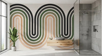 Abstract Earthy Wave Arches Wall Mural