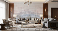 Gradient Waves of Line Art Wall Mural