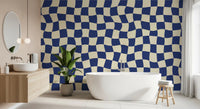 Retro Fluid Checkerboard Wall Mural