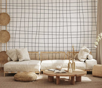 Minimalist Soft Grid Check Wall Mural