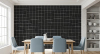 Subtle Charcoal Grid Pattern Wall Mural