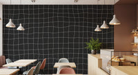 Subtle Charcoal Grid Pattern Wall Mural