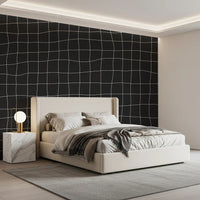 Subtle Charcoal Grid Pattern Wall Mural
