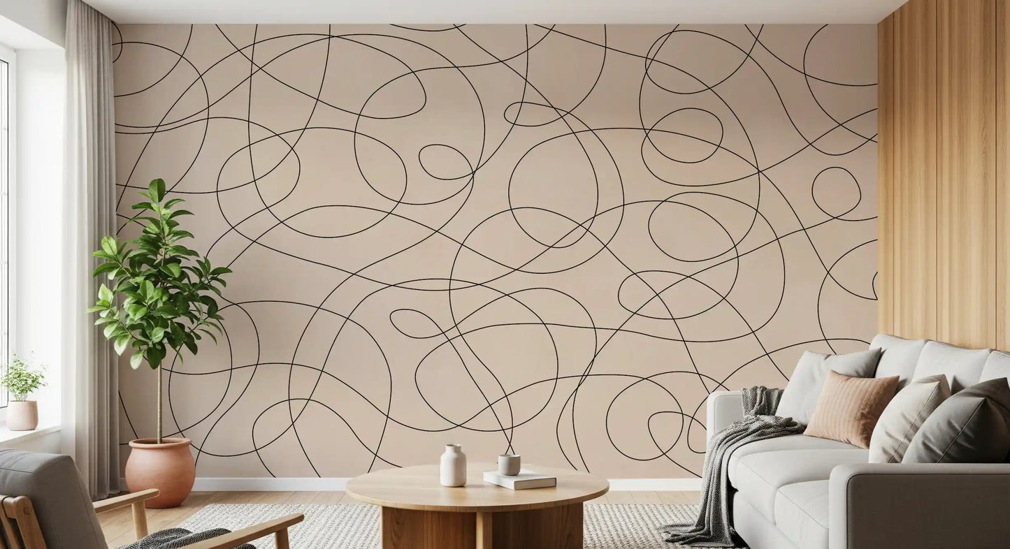 Abstract Ink Flow Pattern Wall Mural