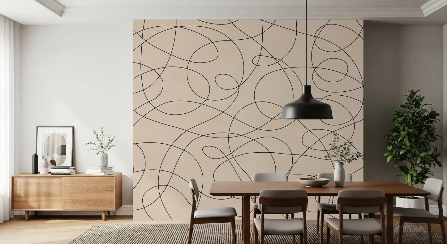 Abstract Ink Flow Pattern Wall Mural