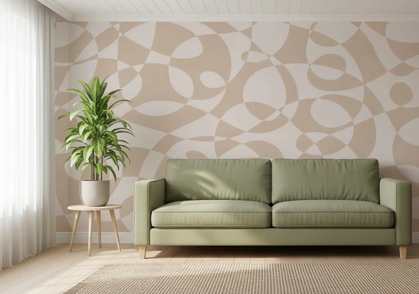 Minimalist Fluid Geometry Wall Mural