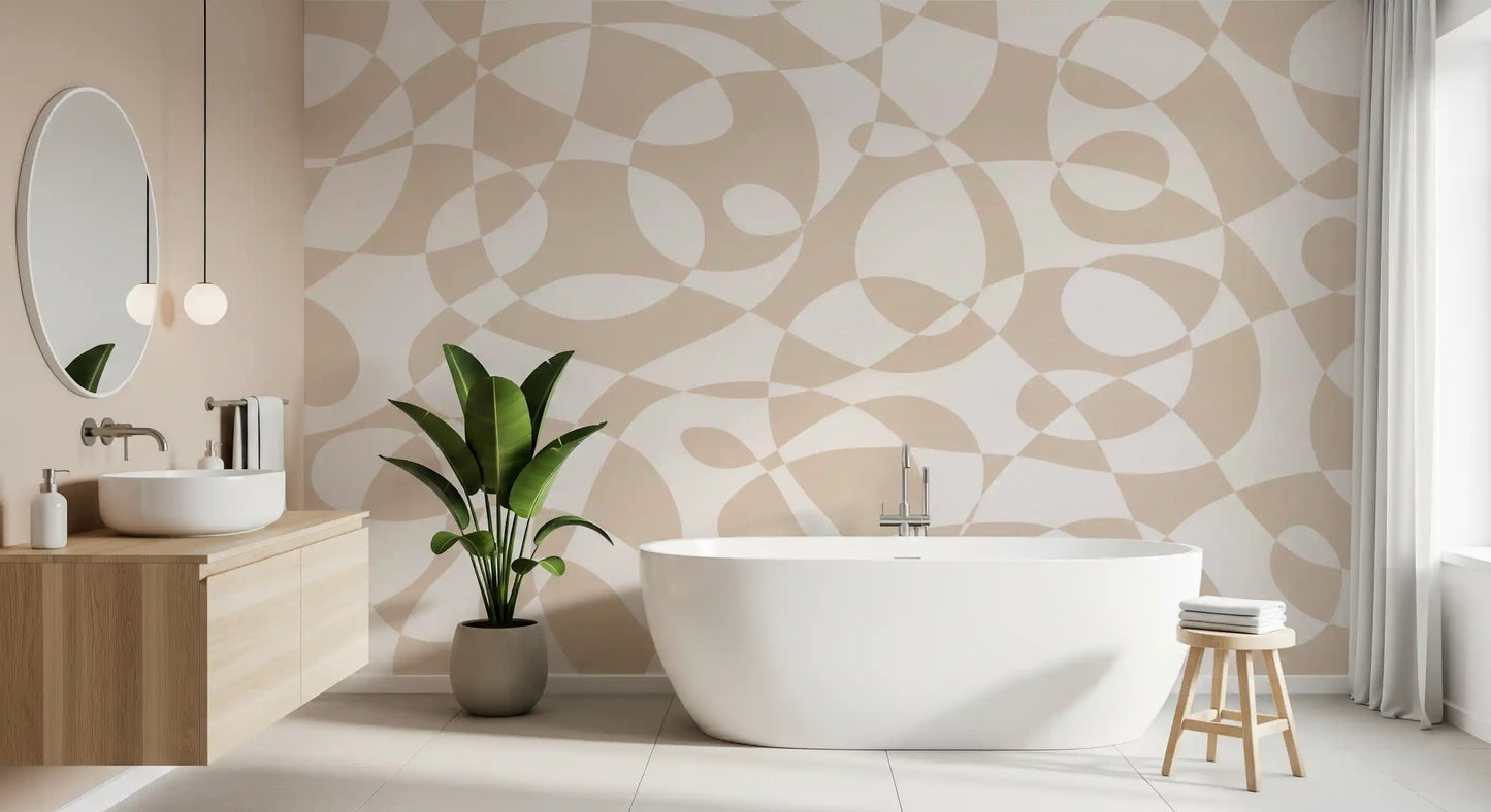 Minimalist Fluid Geometry Wall Mural